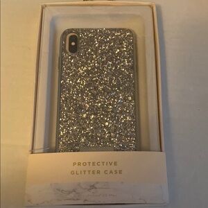 Nanette Lepore Silver Glitter Phone Case